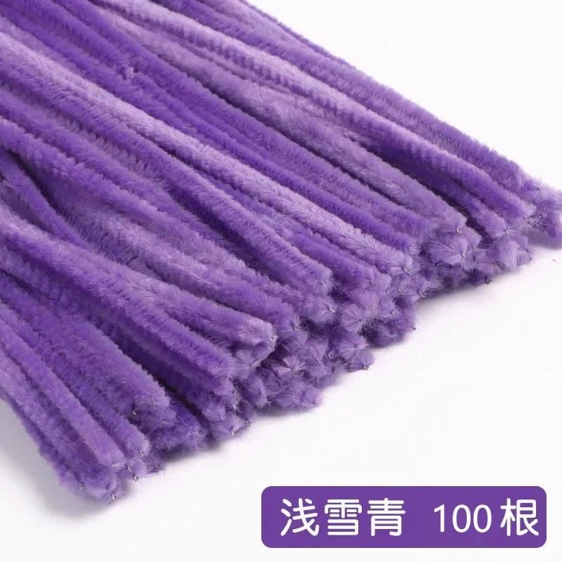 100pcs 30cm Chenille Stems Stick Cleaners Kids Educational Toys Handmade Colorful Chenille Stems Pipe for DIY Craft Supplies