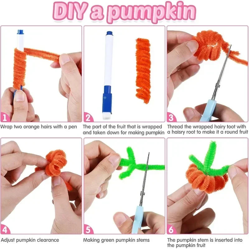 Wholesale Colorful Chenille Stems Pipe Cleaners Plush Tinsel Stem Wired Sticks Twist Stick Hair Strip DIY Craft Educational Toys