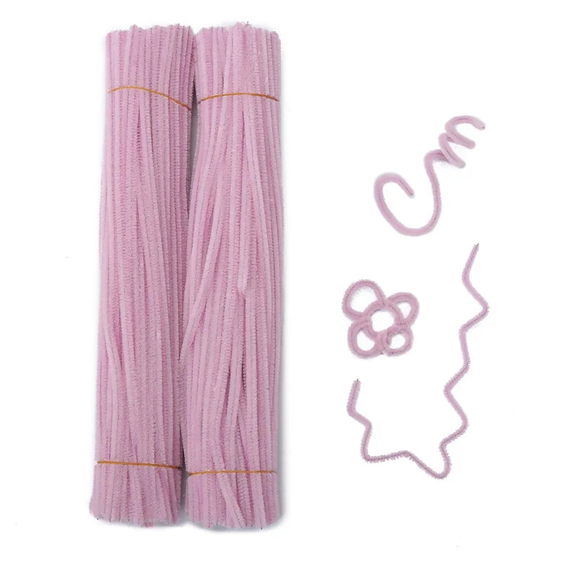 Chenille Stems Stick Cleaners Macaron Color Kindergarten Kids DIY Handmade Materials Festival Decoration Accessory 50/100pcs