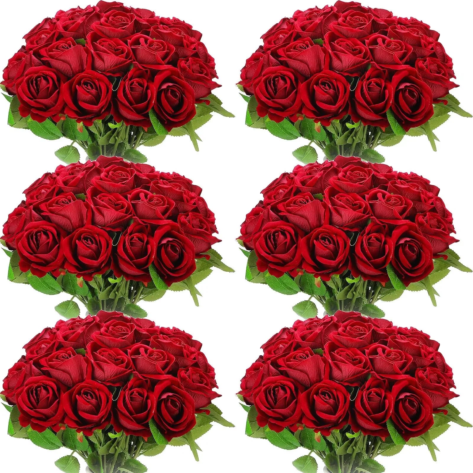 120-500PCS Artificial Rose Flower Velvet White Rose Faux Rose Stems Bulk Wedding Decorations for Party Wedding Birthday