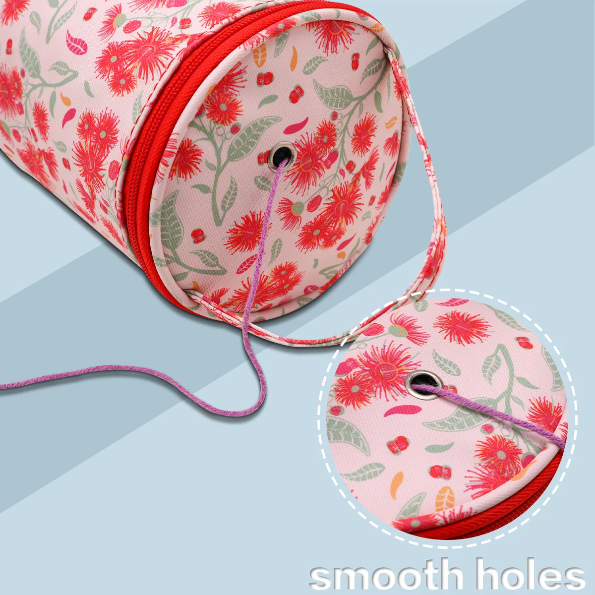 Round Yarn Handheld Storage Bag Portable Knitting Bag with Thread Hole DIY Yarn Sewing Tools Organize Crochet Hook Storage Bag