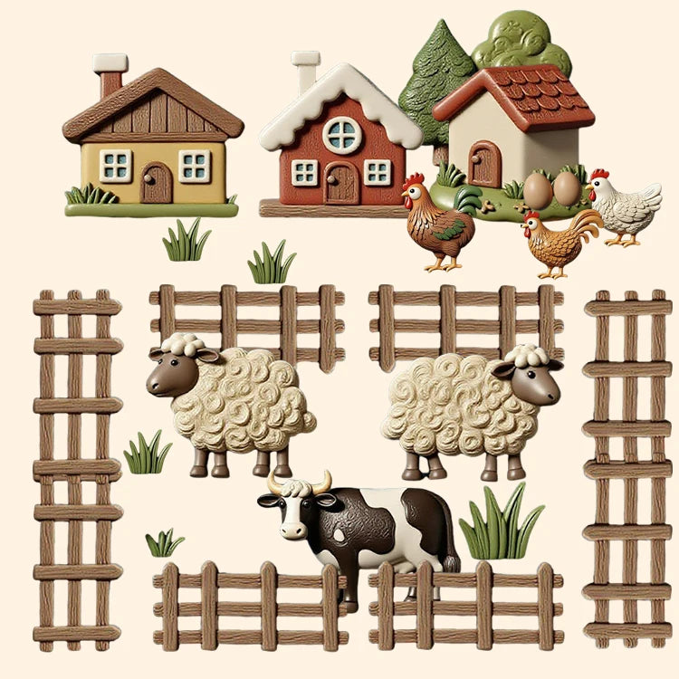 Farm House Animals Silicone Molds Squirrels Cats Dogs Chickens Cattle Sheep Diy Baking Tools Cake Decoration Accessories
