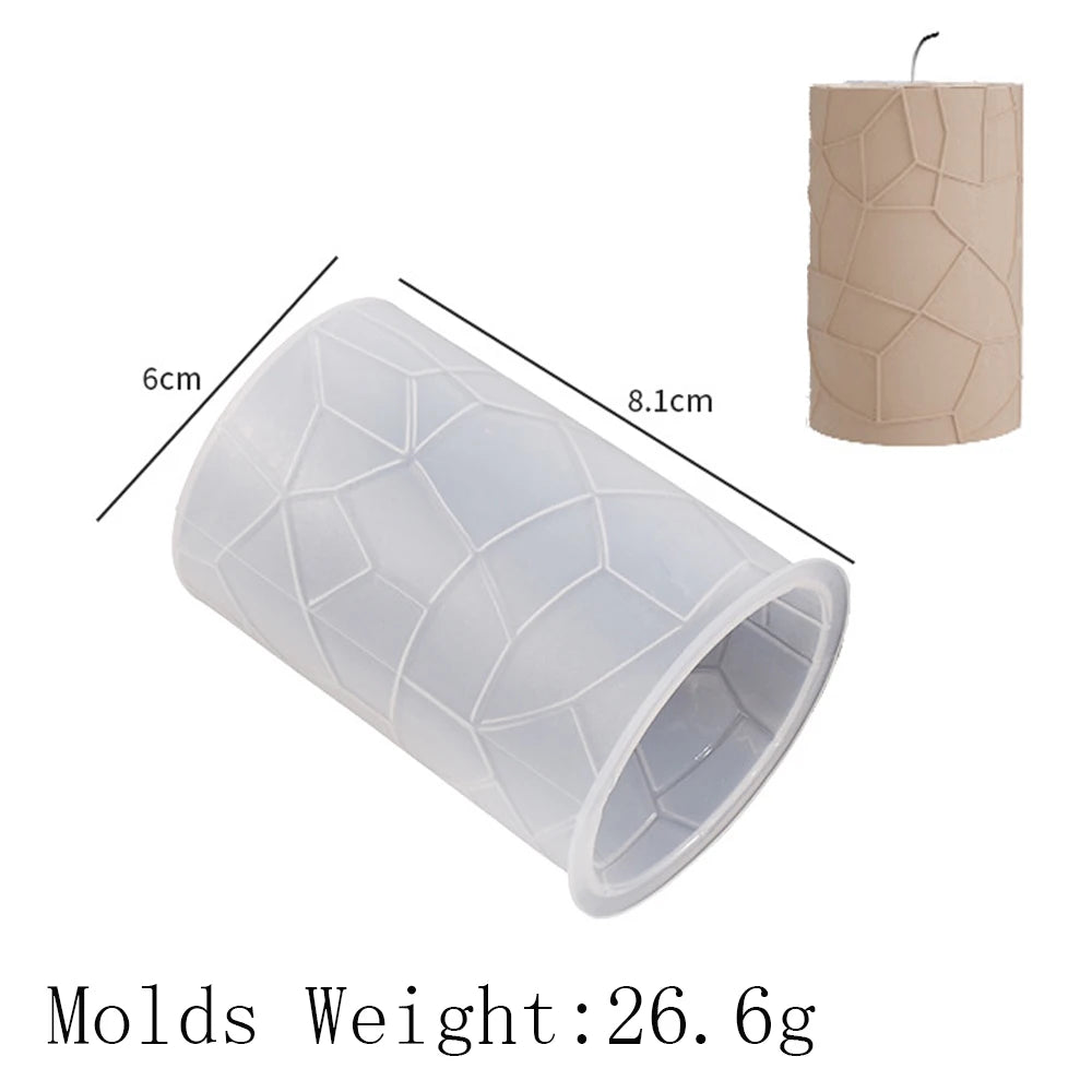 Cylinder Silicone Candle Mold DIY Stripe Candles Dinner Ornament Making Plaster Epoxy Resin Molds Home Decor Handmade Gifts