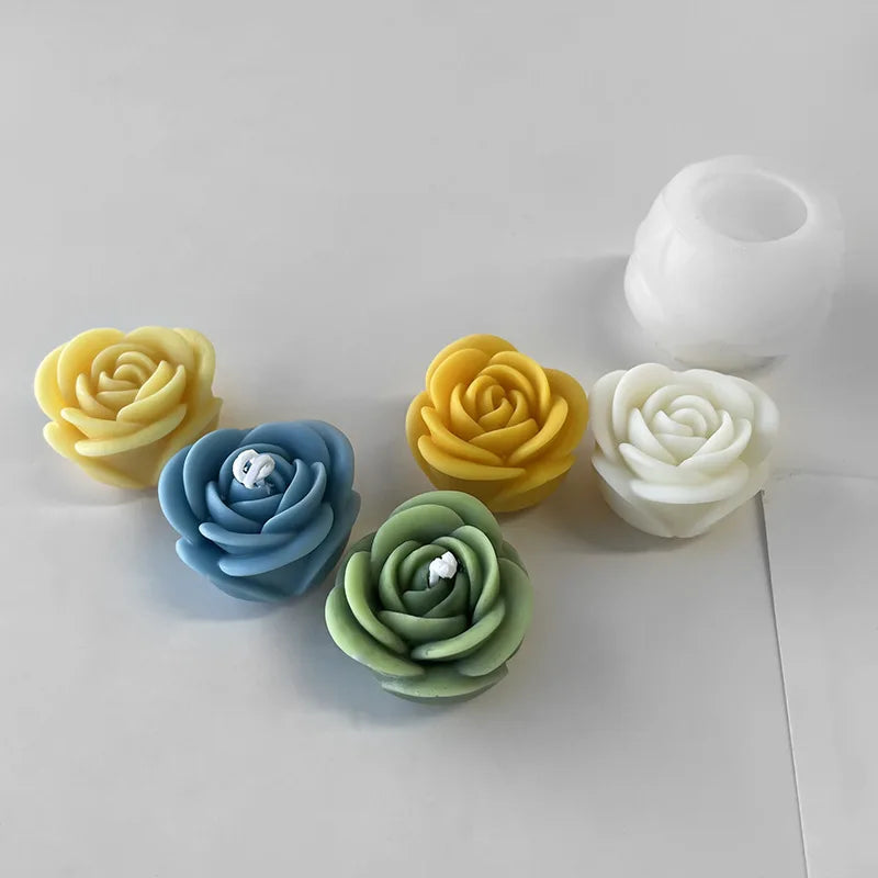 2024 New Flower Silicone Candle Mold 3D Peony Flower Soap Gypsum Resin Casting Mould DIY Chocolate Cake Baking Tool Wedding Gift