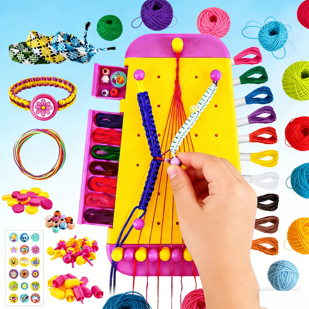 Handmade Knitting Tool Bracelet Crafting Kit, Children's DIY Friendship Bracelets and Necklaces