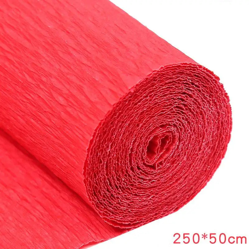 17 Colors 250x50cm Colored Crepe Paper Roll Origami Crinkled Crepe Paper Craft DIY Flowers Decoration Gift Wrapping Paper Craft