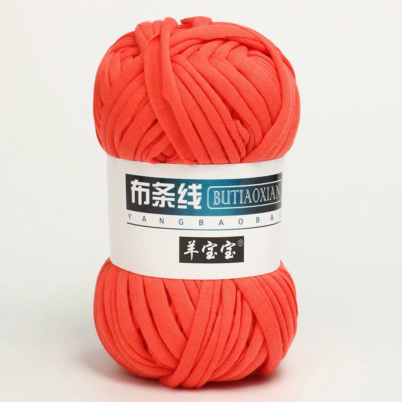 100g T Shirt Knitting Yarn For Crochet Bag Hat Slippers Coaster Blanket Thread Soft Polyester Woven Yarn Thick Soft Cloth Yarn