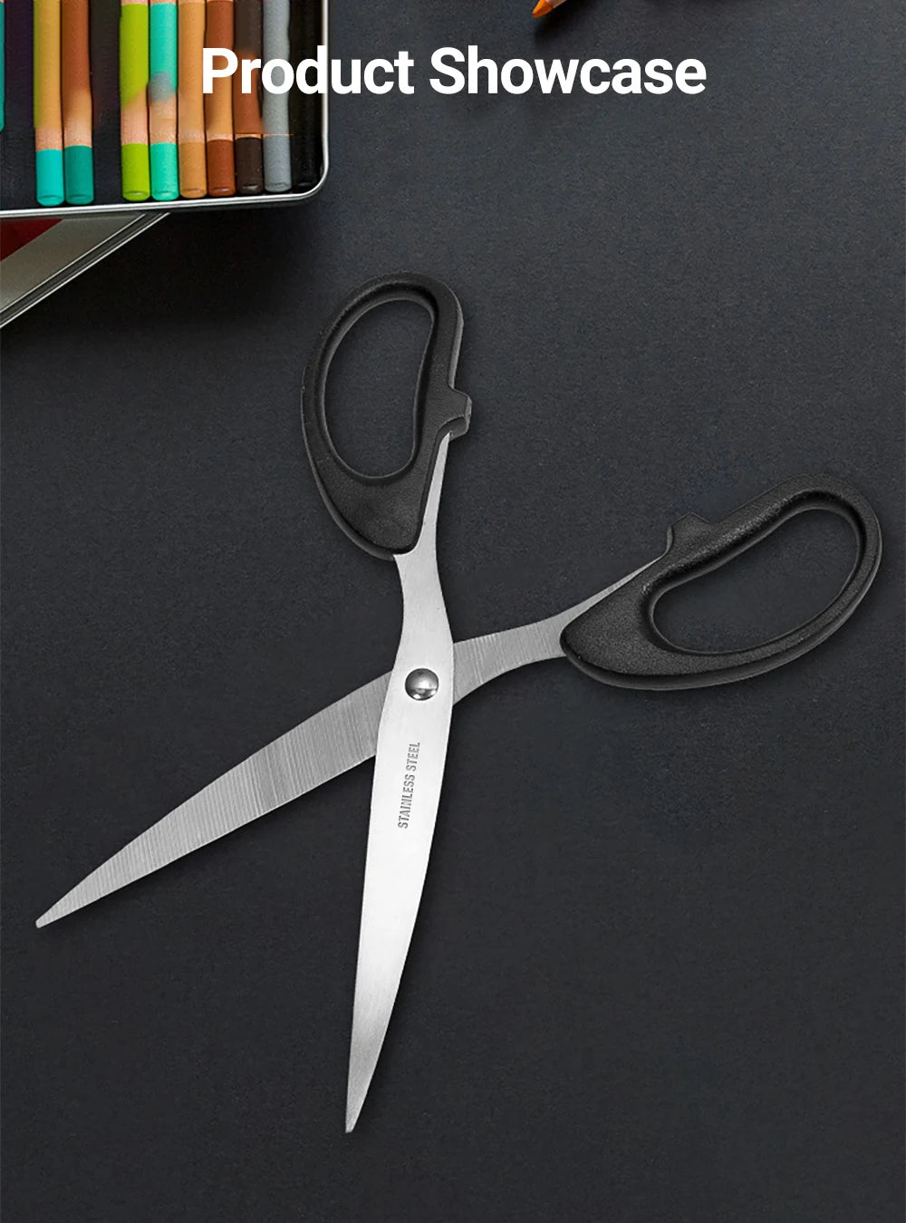 7.9" Scissors, Stainless Steel Blades, Soft Grip Handle, Suitable for Households,Offices and Schools, All Purpose