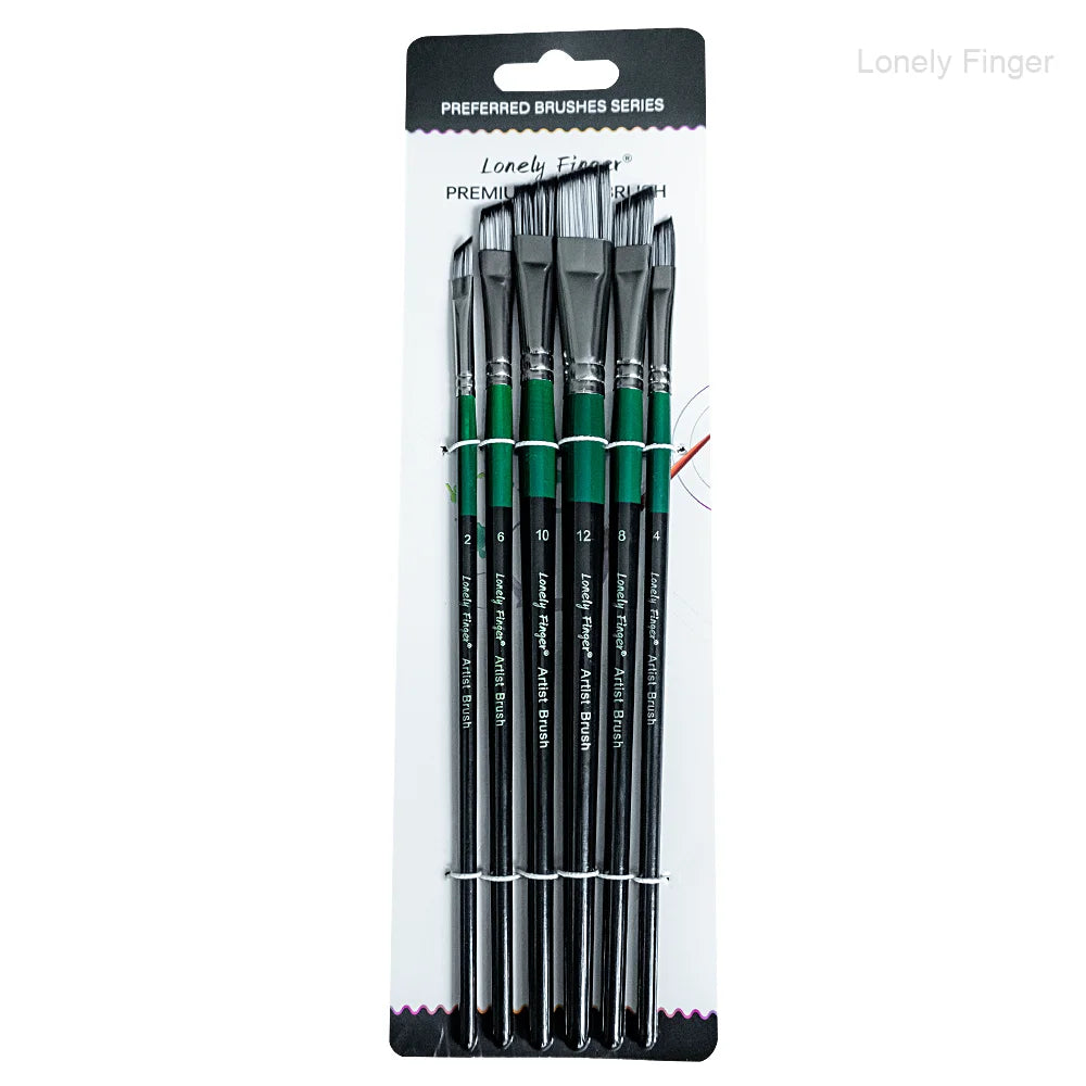 6/24 Paint Brushes for Acrylic Painting, Premium Nylon Bristles with Round, Filbert, Flat, Angle, Fine Detail Brush, Paint Brush