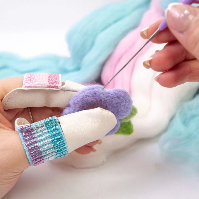 2pcs/Pair Knitting Finger Protector Leather Thimbles Embroidery Crochet Finger Guard Thimble Protector for Craft Needlework