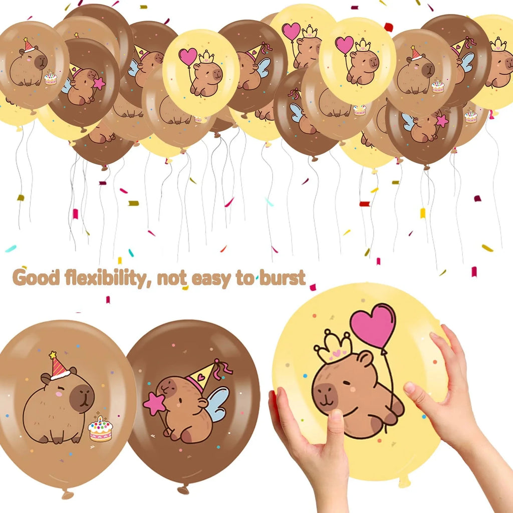 Capybara Latex Balloons 12Inch Cute Capybara Ballons For Kids Birthday, Baby Shower, Capybara Theme Party Decorations