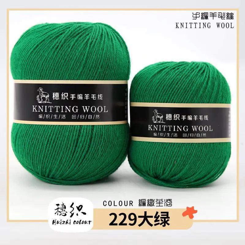 Hand Knitted Four-Ply Wool Yarn Medium Fine for Sweater Scarf Hat Pure Color Wool Yarn Spun Yarn from Hebei Mainly for Hand K...