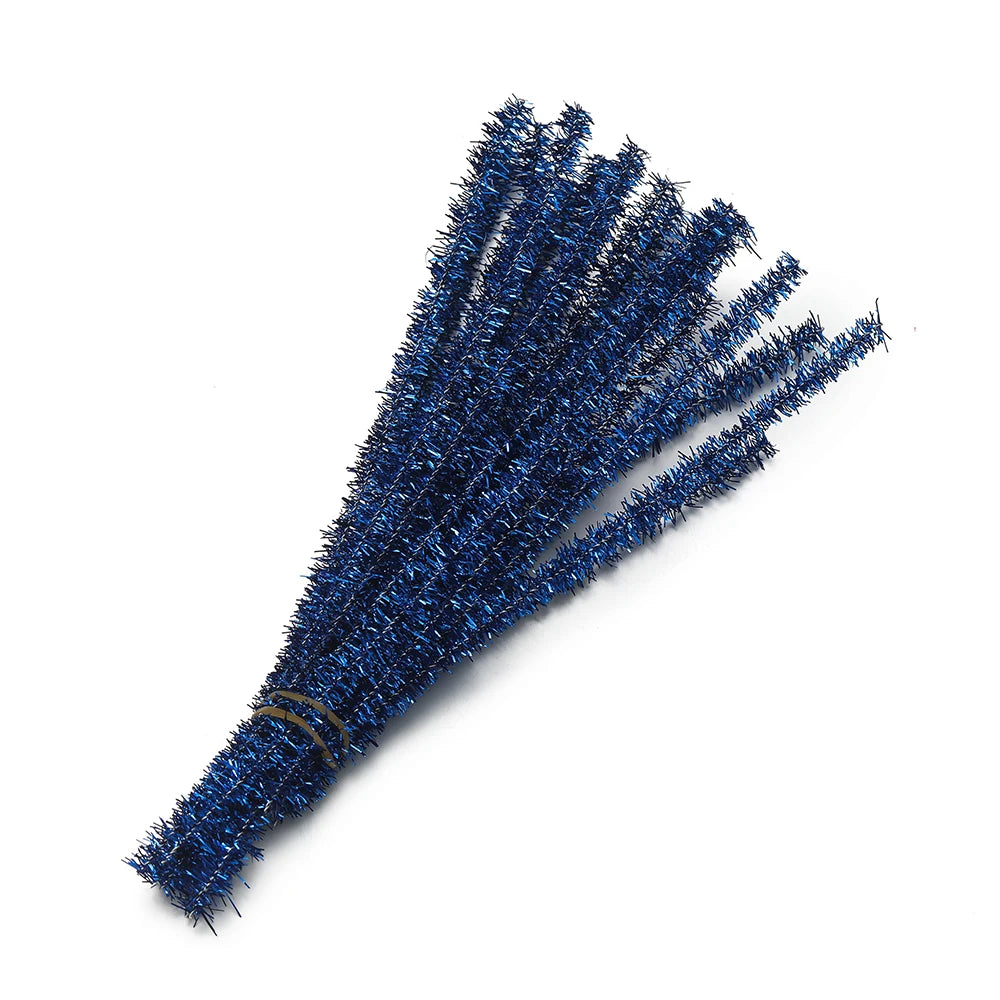 30cm 100pcs Glitter Chenille Stems Pipe Cleaners Plush Stems Wired Sticks Kids Educational DIY Christmas Craft Jewelry Making