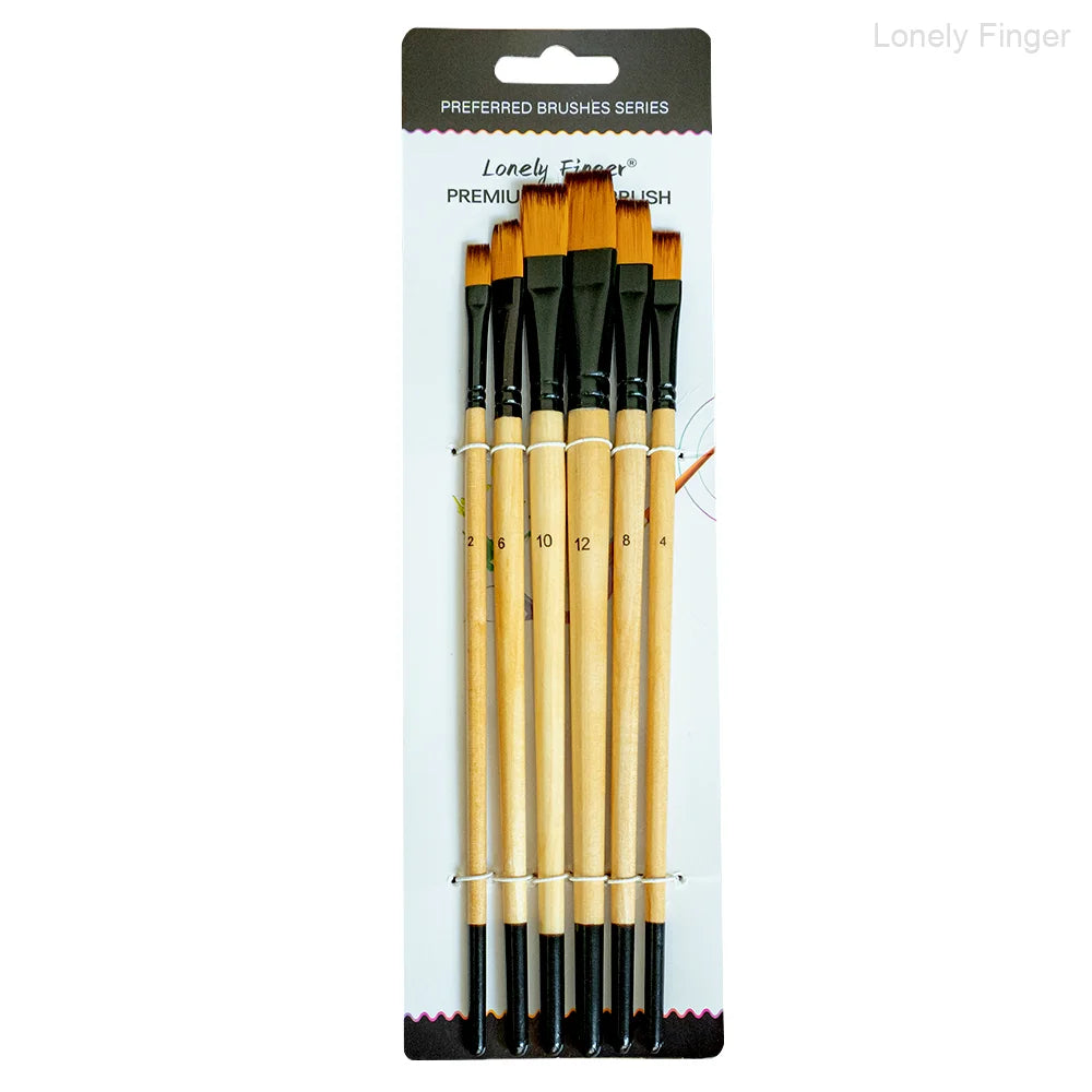 6/24 Paint Brushes for Acrylic Painting, Premium Nylon Bristles with Round, Filbert, Flat, Angle, Fine Detail Brush, Paint Brush