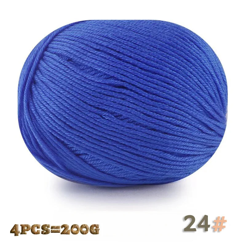 200g 6 Strands of Medium Thick Handmade DIY Knitted Soft Yarn Balls for Making Sweaters, Hats, Scarves, Gloves, Yarn Shoes, Soft Yarn Balls, 1 Piece = 4 Balls = 200 Grams