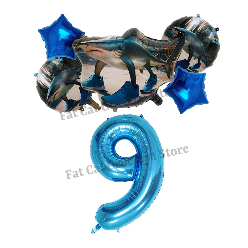 Italian Brainrot Birthday Balloons New Tralalero Tralala Digit 1-10 Ballons Gender Reveal Baby Shower Party Decoration Kids Gift