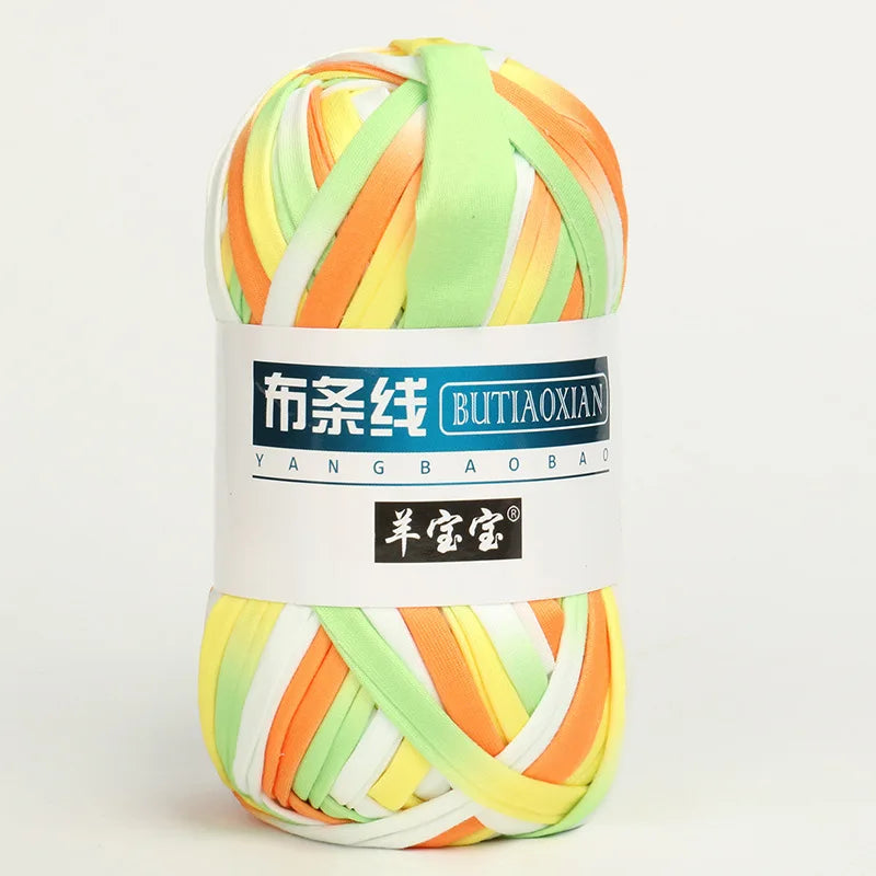 100g T Shirt Knitting Yarn For Crochet Bag Hat Slippers Coaster Blanket Thread Soft Polyester Woven Yarn Thick Soft Cloth Yarn