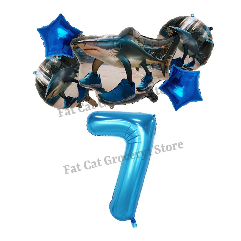 Italian Brainrot Birthday Balloons New Tralalero Tralala Digit 1-10 Ballons Gender Reveal Baby Shower Party Decoration Kids Gift