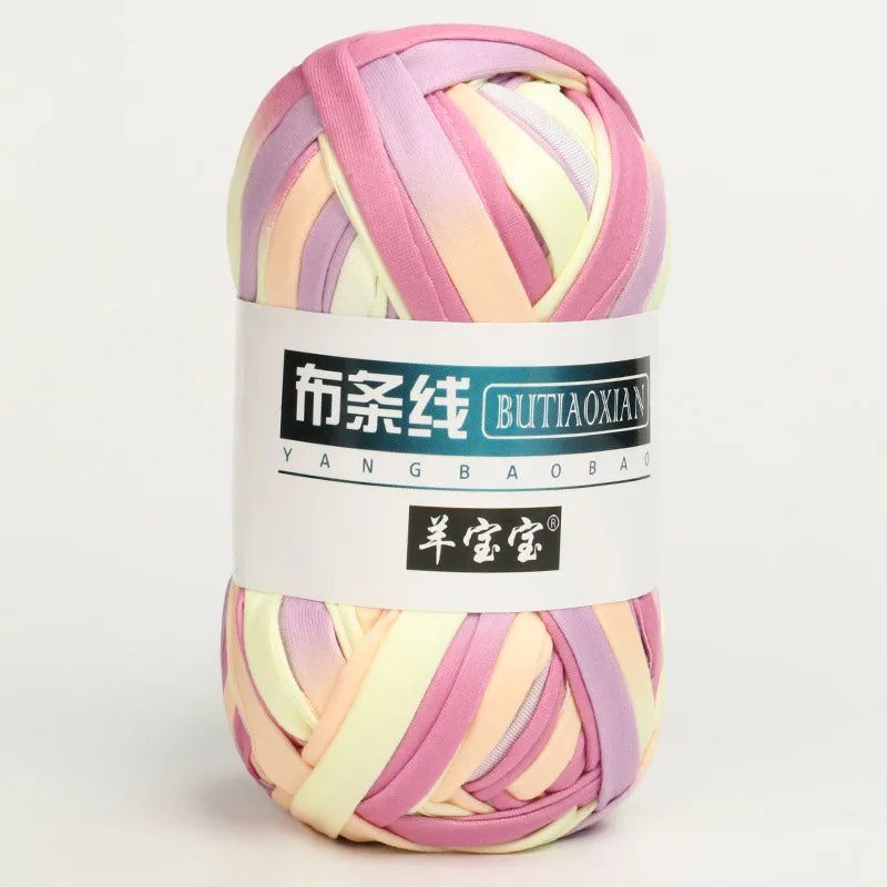 100g T Shirt Knitting Yarn For Crochet Bag Hat Slippers Coaster Blanket Thread Soft Polyester Woven Yarn Thick Soft Cloth Yarn