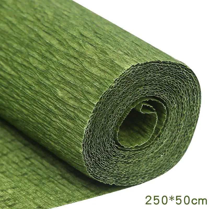 50x250cm Colored Crepe Paper Roll Origami Crinkled Crepe Paper Craft DIY Flowers Decoration Gift Wrapping Thickened Paper Craft