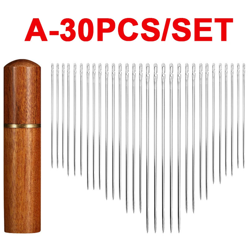 Stainless Steel Sewing Needles 30pcs  DIY Needle Threader Home Sewing Needle Threader Threading Aids