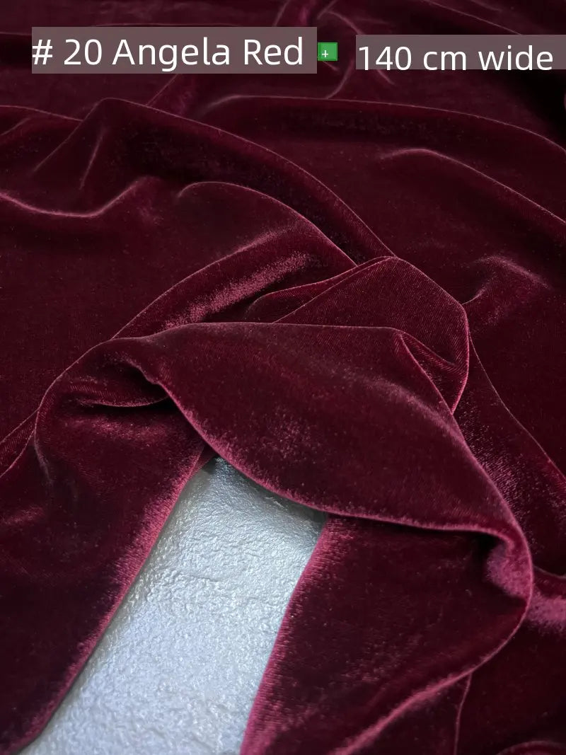 40 Colors Silk Velvet Fabric - Black Mulberry Silk Velvet for High-End Dress- Luxurious Gold Silk Velvet Material