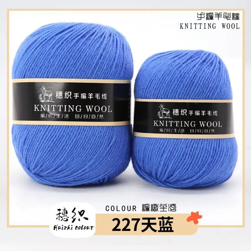 Hand Knitted Four-Ply Wool Yarn Medium Fine for Sweater Scarf Hat Pure Color Wool Yarn Spun Yarn from Hebei Mainly for Hand K...