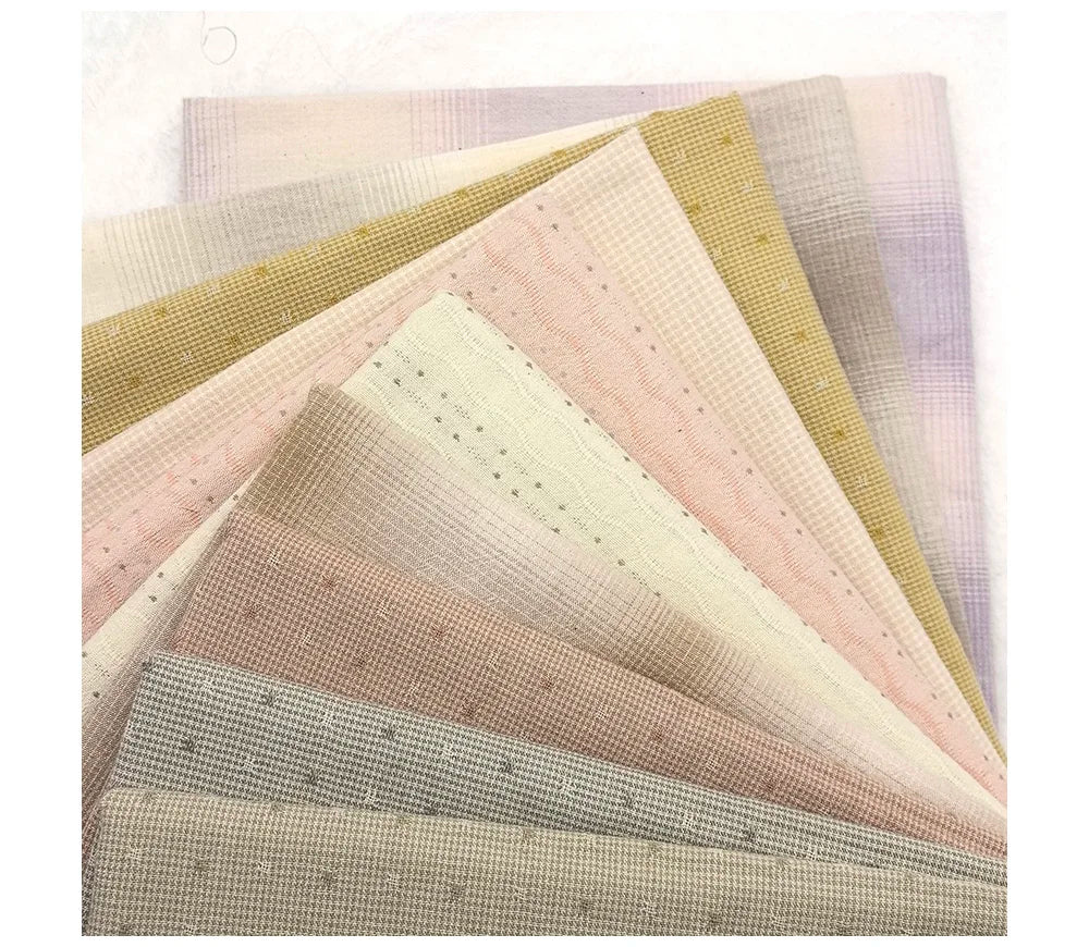 Vintage  Japanese Yarn Dyed Cotton Quilting Fabric HandmadePurse patchwork Pillow Trimming Sewing Cloth For Sewing Doll clothes