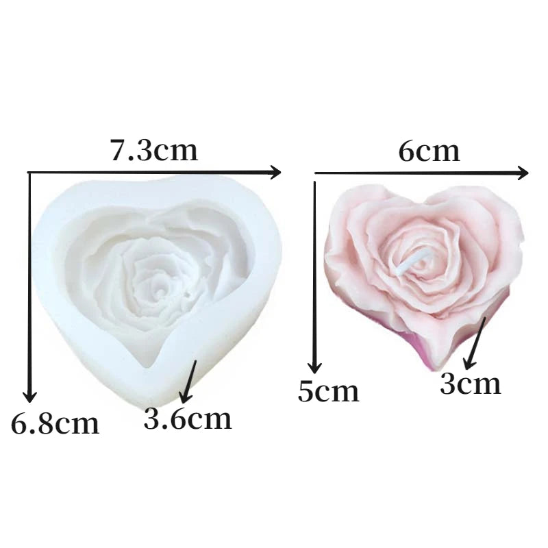 Large Peony Flower Silicone Candle Mold Diy Handmade 3D Rose Candle Soap Plaster Resin Cake Baking Tool Home Decoration Gift