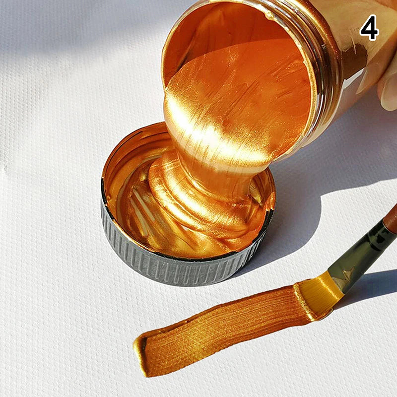 100ml Gold Paint Metallic Acrylic Paint,waterproof Not Faded for Statuary Coloring DIY Hand Clothes Painted Graffiti Pigments