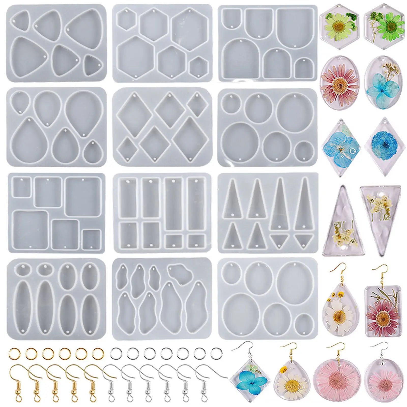 Geometric Earring Pendant Silicone Mold For Epoxy Resin DIY Earring Keychain Necklace Charms Resin Silicone Mold Jewelry Making