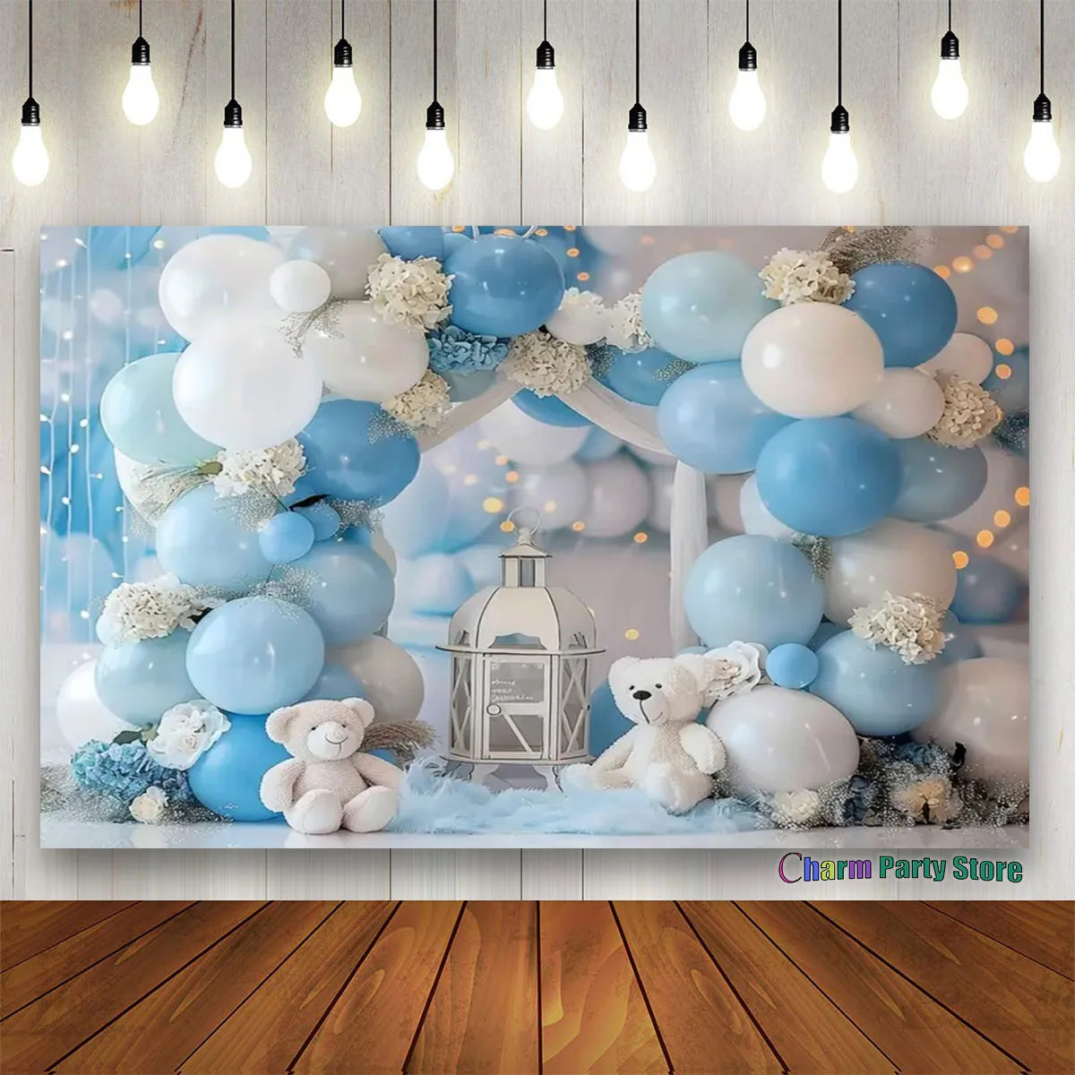 Teddy Bear Colorful Balloons 1st Birthday Backdrop Kids Gifts Baby Shower Oh Baby Background for Photography  Photo Props Studio