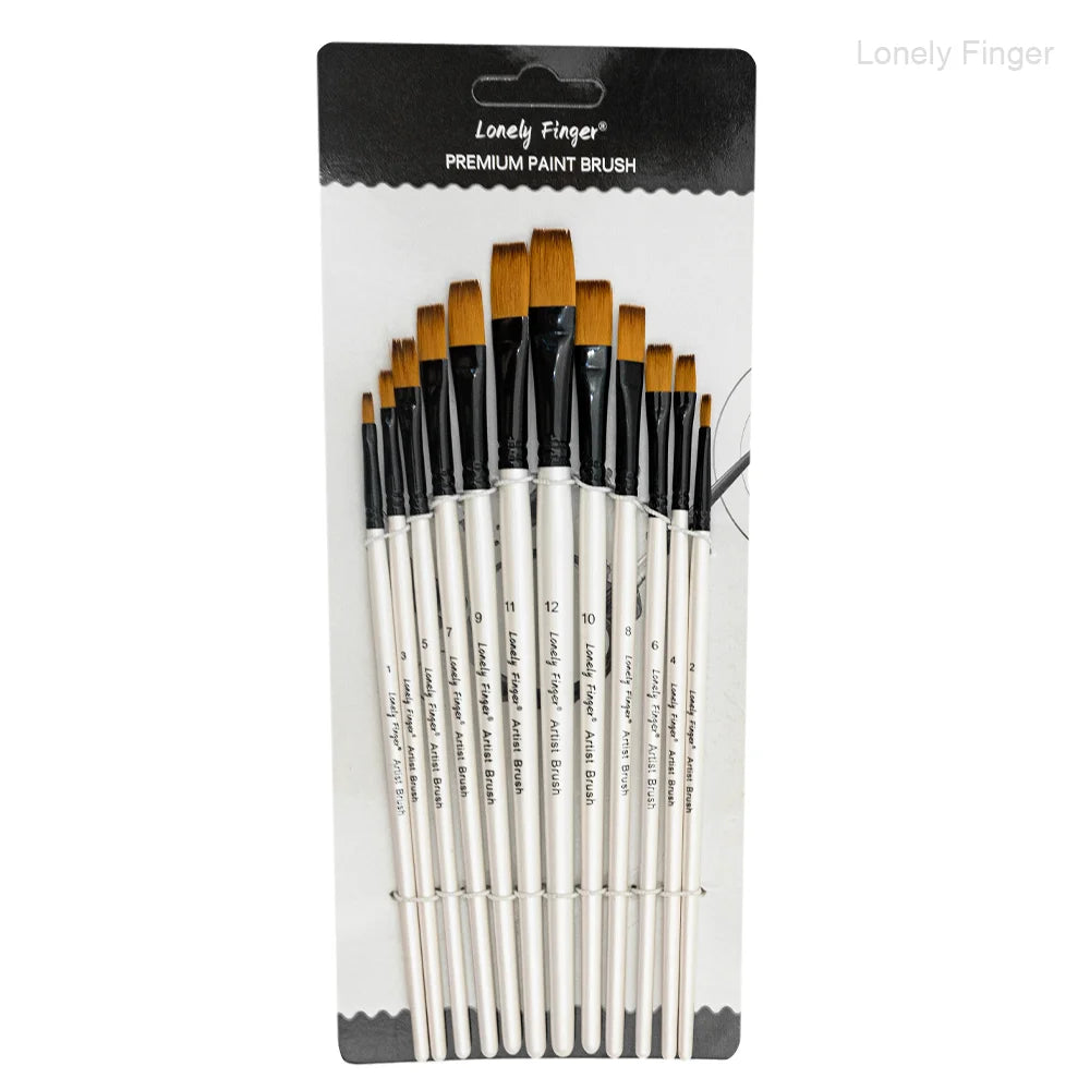 12/24/48pcs Paint Brushes Set Professional Paint Brush Round Pointed Tip Nylon Acrylic Brush For Acrylic Watercolor Oil Painting