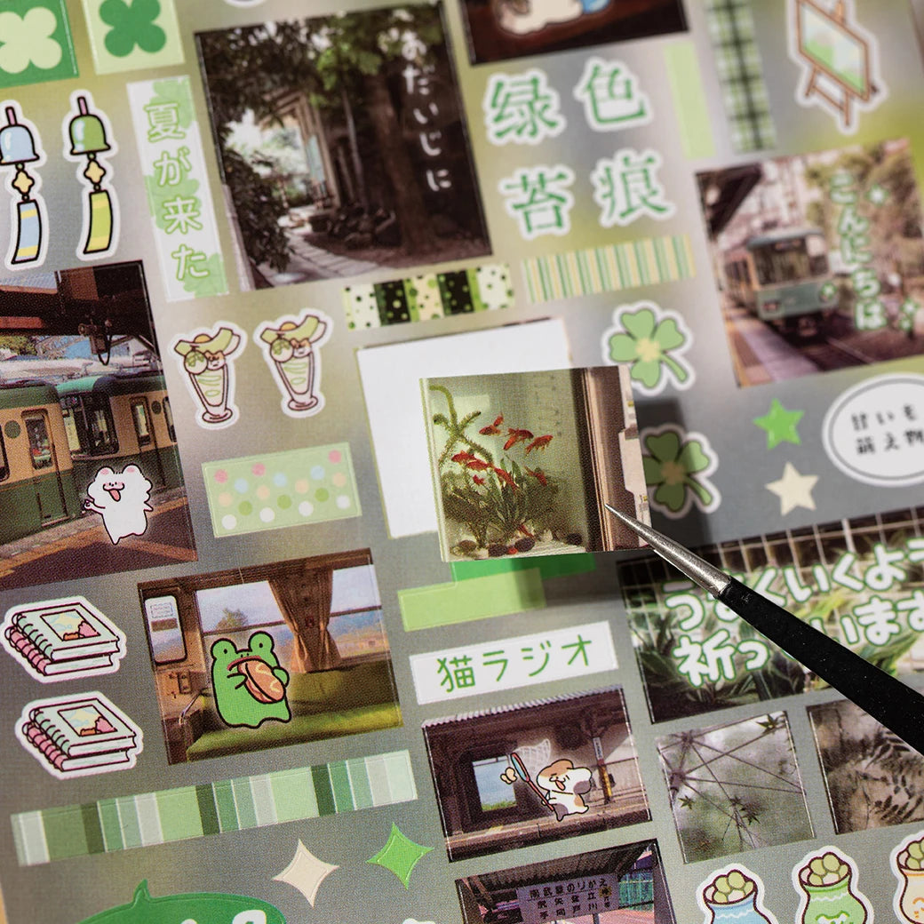 Vintage Flavors Street Series Sticker Book - 20/30/60 Sheets Food-Themed Creative DIY Scrapbook Japanese Stationery Framed Album