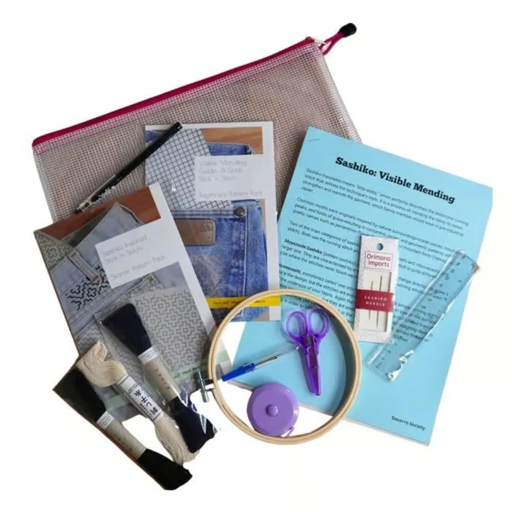 New With Sashiko Embroidery Booklet Visible Mending Kit Practical Friendly Embroidery Set DIY Sewing Tools Accessories