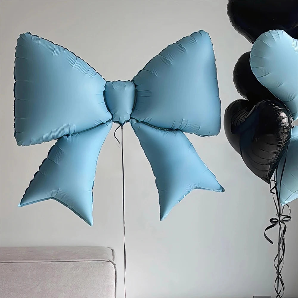 1 pack of bow-shaped aluminum foil balloons, suitable for birthday party, anniversary party, anniversary party decoration
