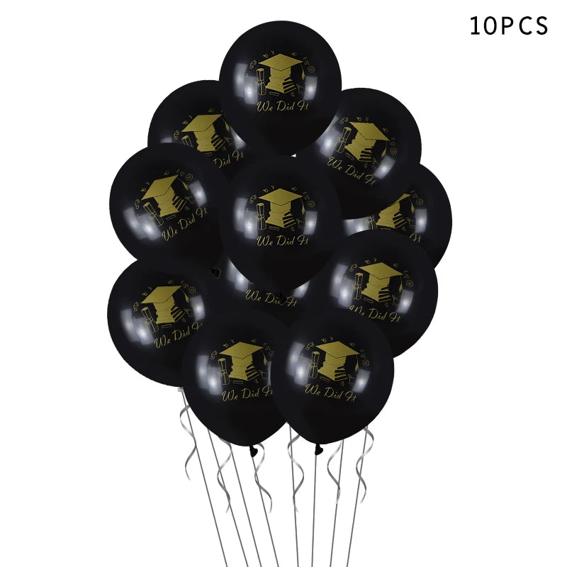 10Pcs We Did it Bachelors Cap Balloon Latex Graduation Decorations Class Of 2023 Graduation Party Congratulation Decor