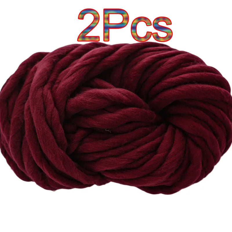 2Pcs 250g Super Chunky Yarn hand knitting Bulky Arm Knitting line Roving Knitted Blanket threads Super Thick Yarn Carpet Hats