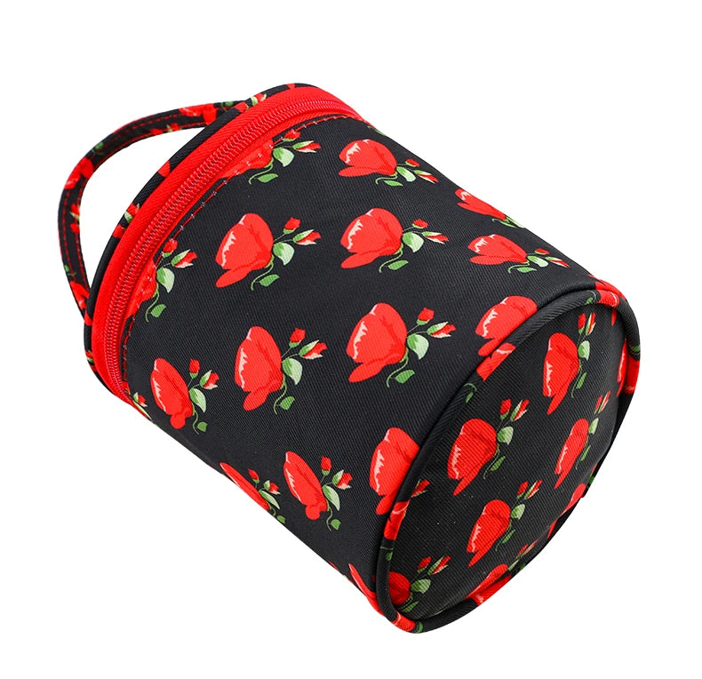 Round Yarn Handheld Storage Bag Portable Knitting Bag with Thread Hole DIY Yarn Sewing Tools Organize Crochet Hook Storage Bag