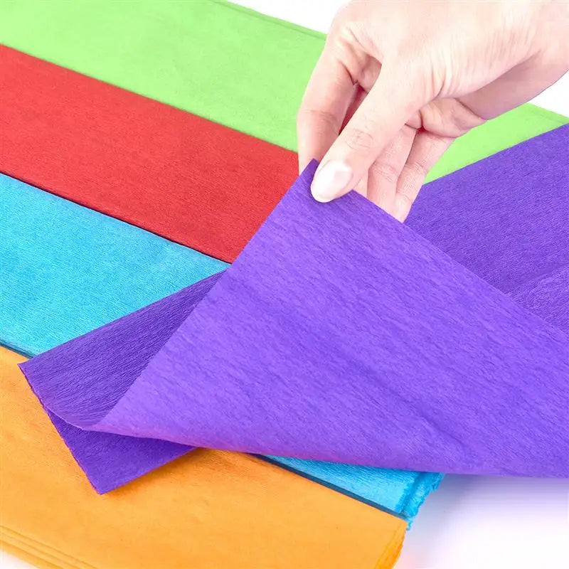 10pcs 50x70cm Colored Crepe Paper Origami Crinkled Crepe Paper Craft DIY crafts Flowers Decoration Gift Wrapping Paper Craft
