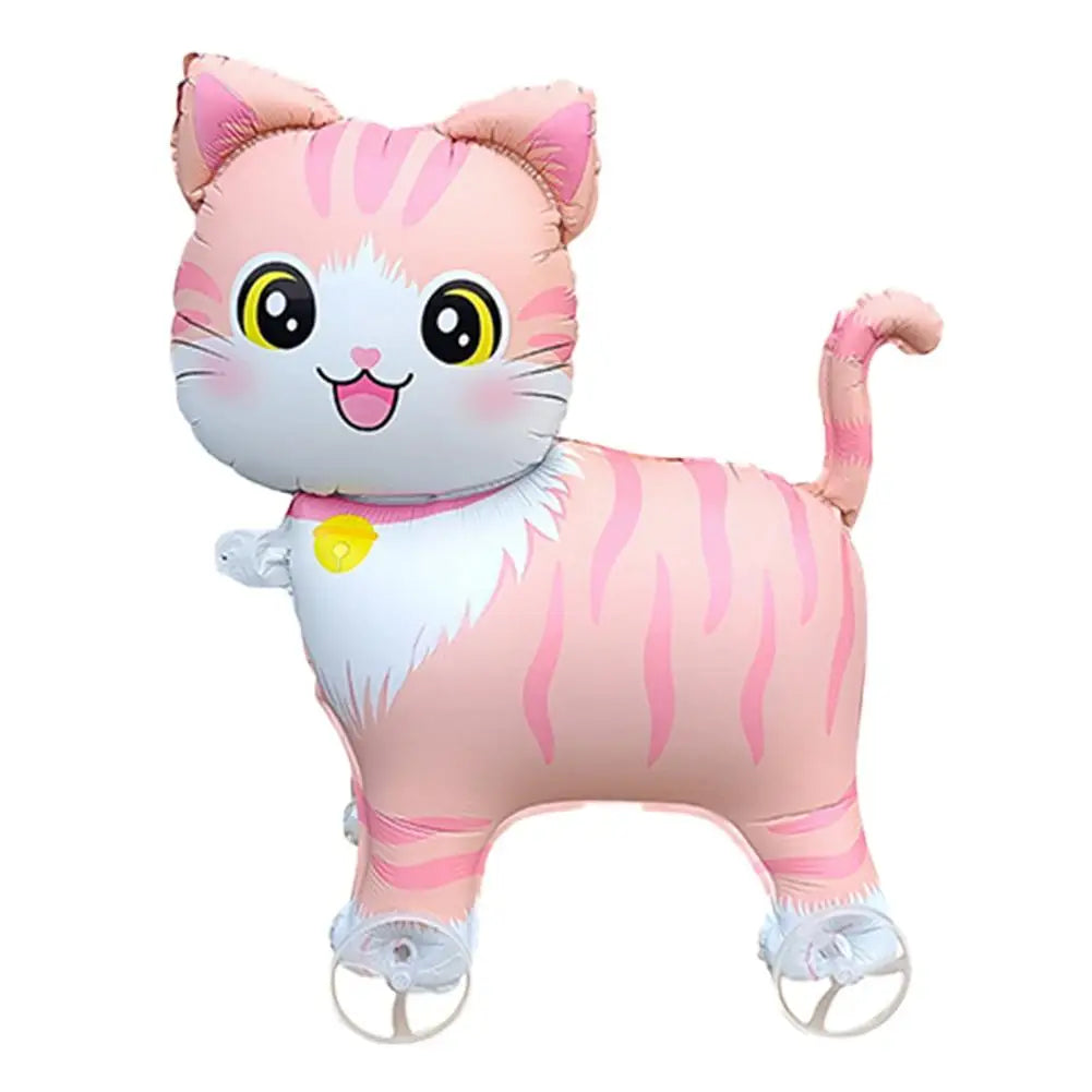 Cartoon Standing Animal Ballons with Wheels Kids Toys Outdoor Yard Walking Balloons Birthday Party Baby Shower Decor Photo Props