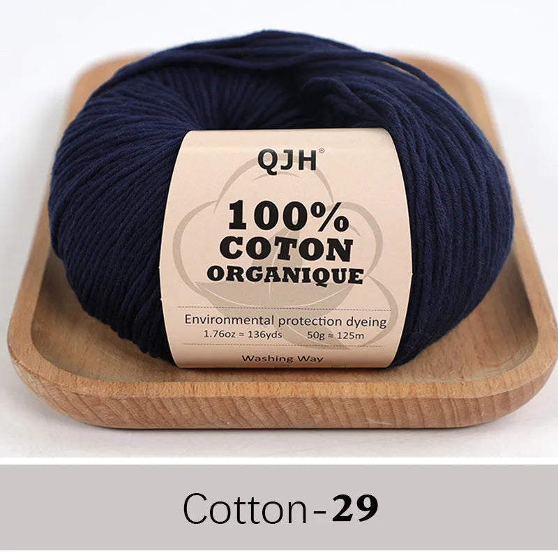 QJH 100% Cotton Yarn, Cotton Baby Sport Weight Yarn, Amigurumi Yarn, Summer Soft Yarn, Crochet/Knitting Yarn - 6 Pcs