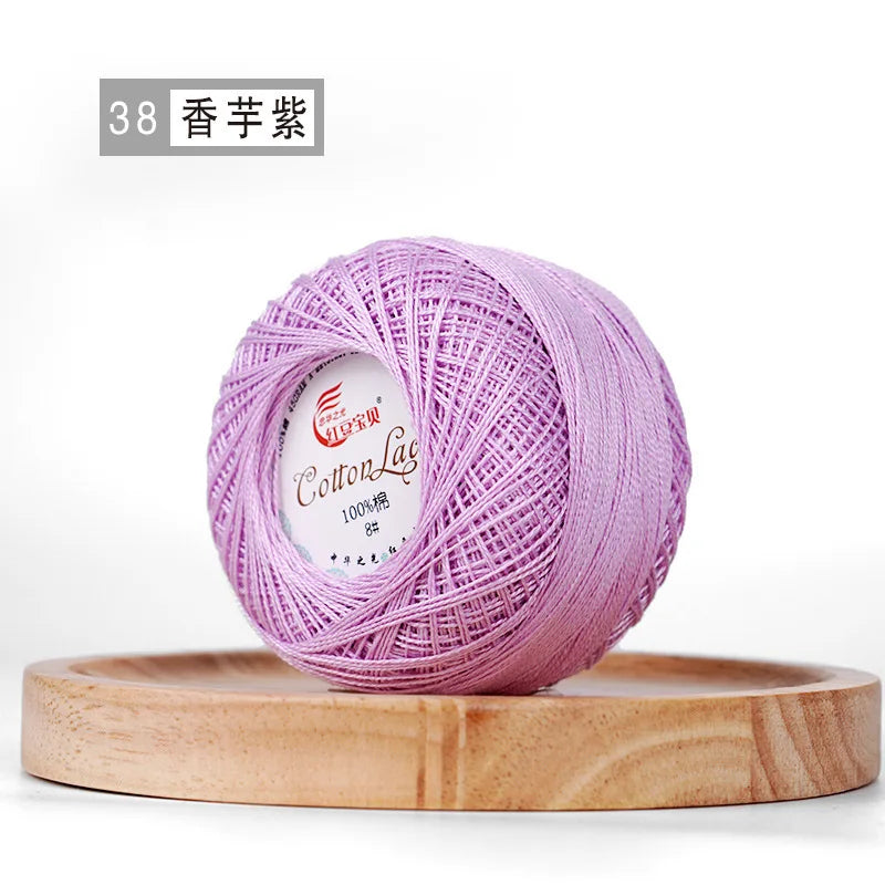 Pure Cotton Lace Thread Shiny Lin Yarn Handmade DIY Crochet Thread Combed Spun Yarn Knitting Crochet Handweaving Yarn