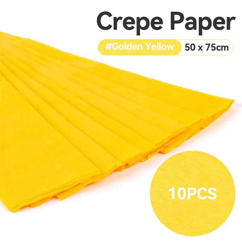 10pcs 50x70cm Colored Crepe Paper Origami Crinkled Crepe Paper Craft DIY crafts Flowers Decoration Gift Wrapping Paper Craft