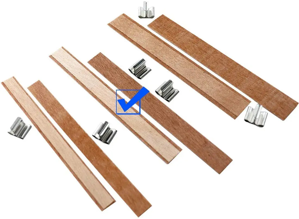 10Pcs 2 Layers Wooden Candles Wick with Sustainer Tab Candle Wick Core for Candle Making Supply Soy Parffin Wax