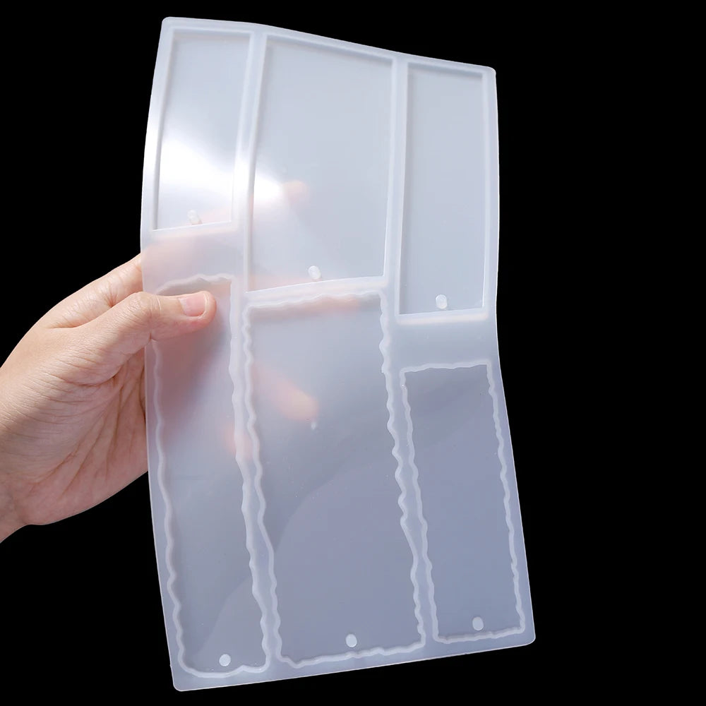 DIY Crystal Epoxy Resin Mold Leaves Cat's Claw Love Flower Rectangular Full Page Bookmark Silicone Mould