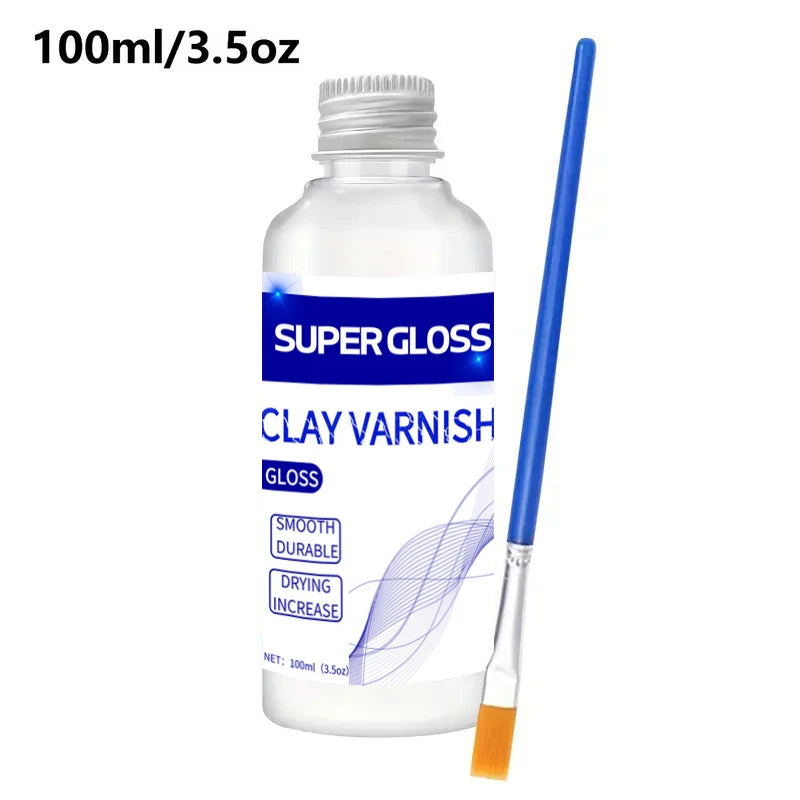 Clay Gloss Varnish Sealant Waterproof Prevent Clay Cracking DIY Crafts Protective Coating For Pottery Wood Acrylic Paintings