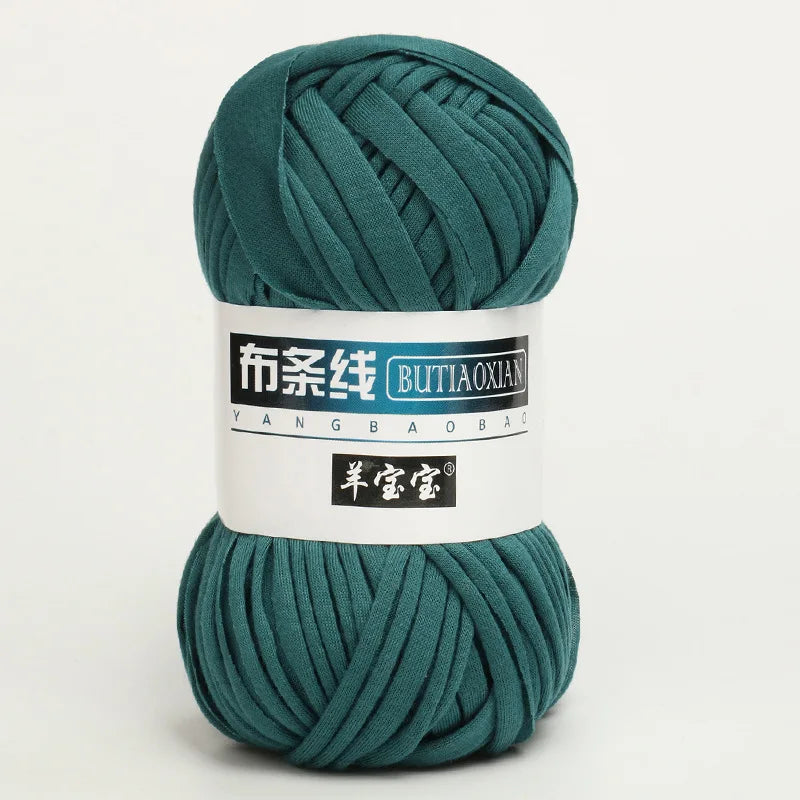 100g T Shirt Knitting Yarn For Crochet Bag Hat Slippers Coaster Blanket Thread Soft Polyester Woven Yarn Thick Soft Cloth Yarn