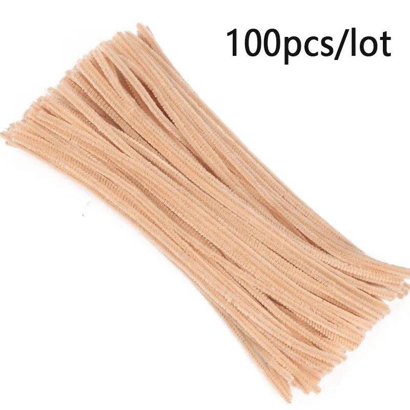 100pcs Colorful Chenille Stems Stick Toys DIY Strips for Simulation Flowers Christmas Tree Handmade Kids Educational Toys DIY
