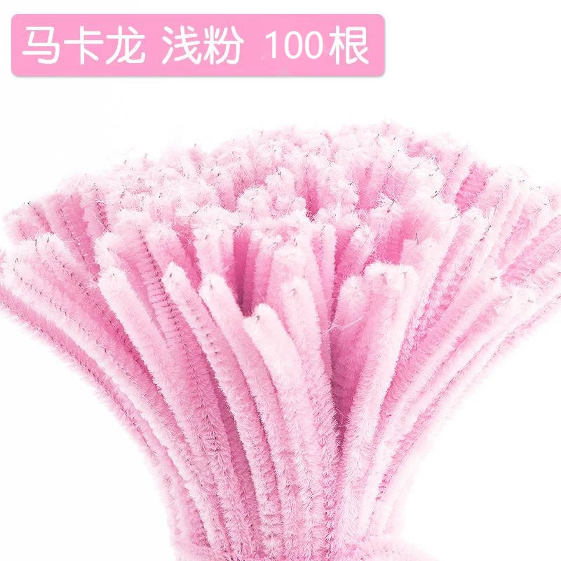 100pcs 30cm Chenille Stems Stick Cleaners Kids Educational Toys Handmade Colorful Chenille Stems Pipe for DIY Craft Supplies